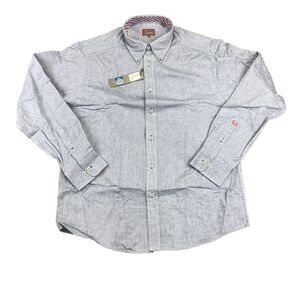 Pennington & Bailes Button-Down Shirt Men's L Navy Oxford‎ Long Sleeve Shirt NEW